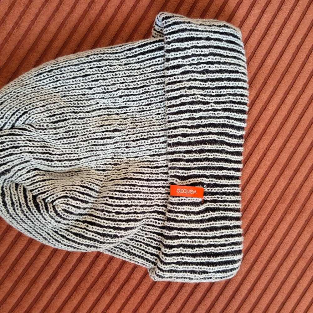 Vertigo Black and White Knit Beanie